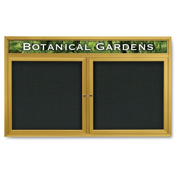 United Visual Products Indoor Enclosed Combo Board, 42"x32", Black Frame/Black & Cork UVCB4232B-BLACK-CORK - main